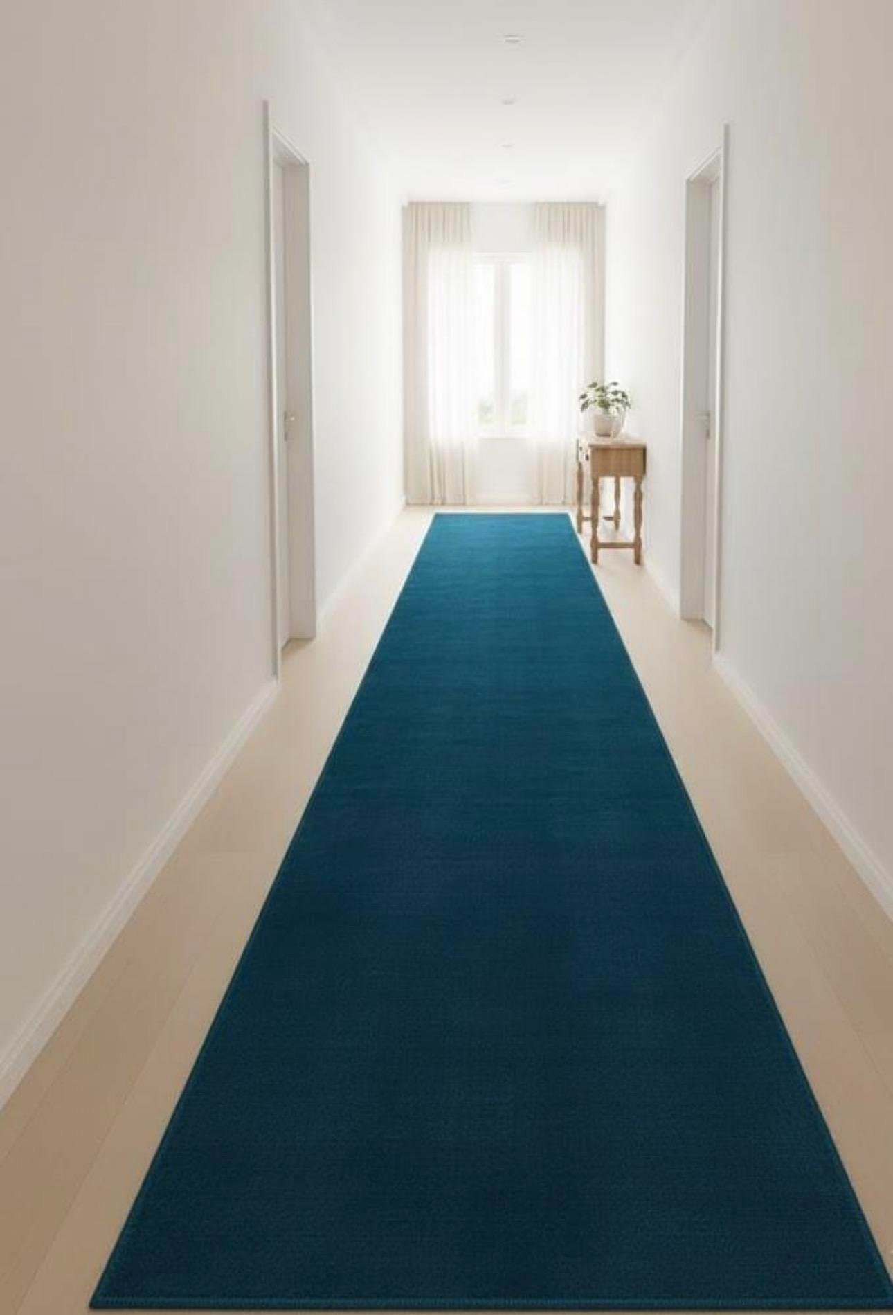 Premium Hand Tufted Wool Luxury Plain Blue Area Rug Soft Modern Washable Non-Slip Cushioned Thick Medium Pile Rectangle Home